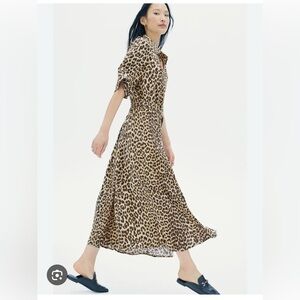 Leopard Print Button-Up Dress